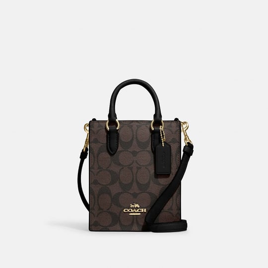 coach-outlet-north-south-mini-tote-in-signature-canvas-brown-1