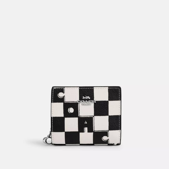 coach-outlet-snap-wallet-with-checkerboard-print-womens-wallets-black-1