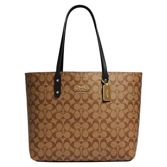 coach-town-tote-khaki-black-1