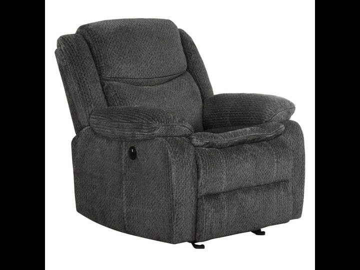 coaster-jennings-charcoal-upholstered-power-glider-recliner-1