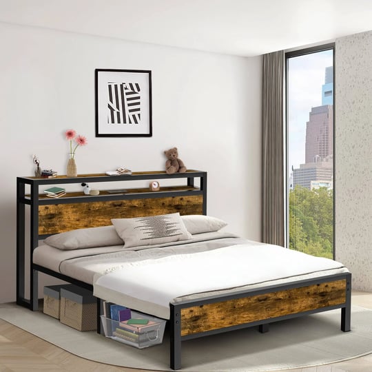 codesfir-full-size-bed-frame-industrial-platform-bed-with-charging-station-2-tier-storage-headboard--1