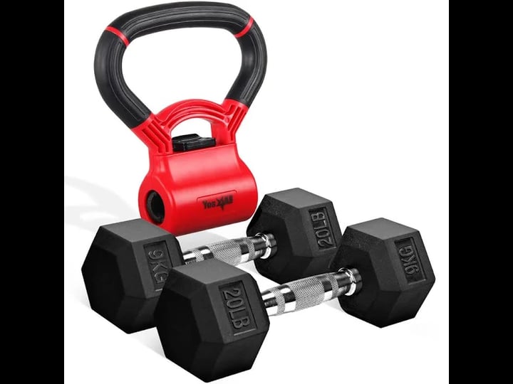 combo-kettle-grip-single-rubber-hex-dumbbell-pair-20lbs-red-1