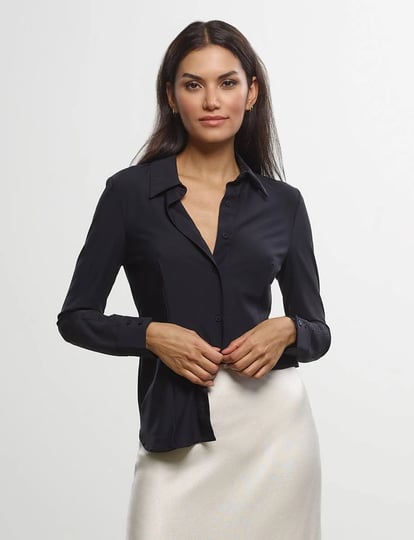 commando-womens-classic-button-down-shirt-black-size-xs-1