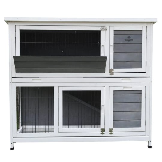confidence-pet-rabbit-hutch-4ft-2-story-with-ramp-wooden-hutch-white-1