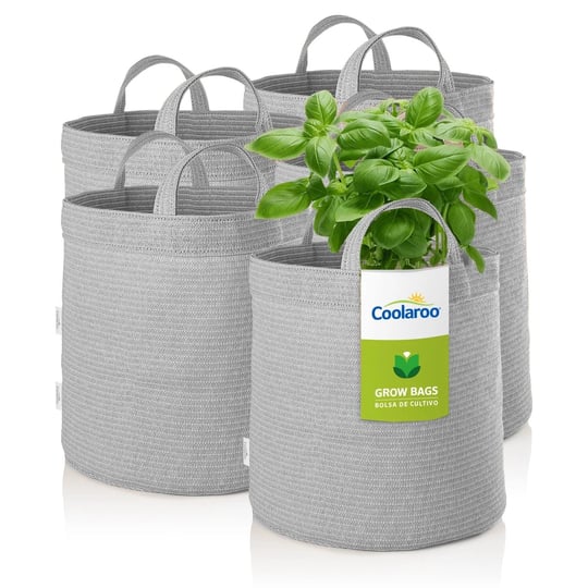 coolaroo-5-pack-12-in-w-x-11-in-h-steel-grey-fabric-indoor-outdoor-grow-bag-in-gray-500611
