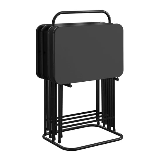 cosco-5-piece-folding-vinyl-top-tv-tray-set-black-with-storage-rack-1