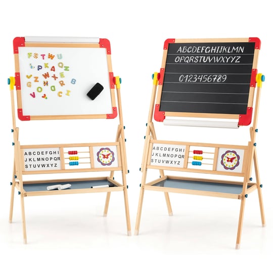 costway-3-in-1-wooden-art-easel-for-kids-double-sided-easel-with-drawing-paper-roll-1