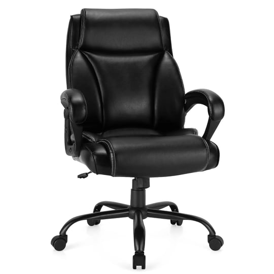 costway-400-lbs-big-tall-leather-office-chair-adjustable-high-back-task-chair-black-1