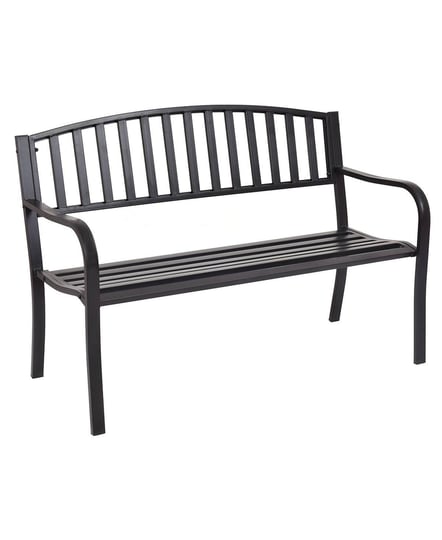 costway-50-patio-garden-bench-park-yard-outdoor-furniture-steel-slats-porch-chair-seat-black-1