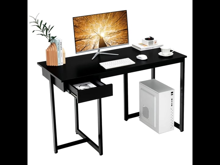 costway-computer-desk-home-office-gaming-table-workstation-metal-frame-with-drawer-black-1