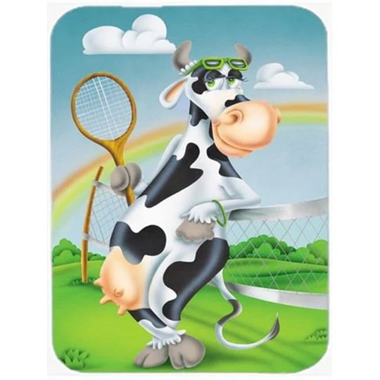 cow-playing-tennis-mouse-pad-hot-pad-or-trivet-1
