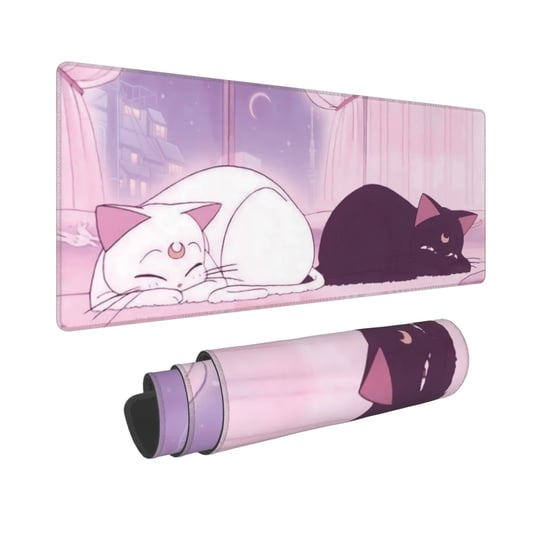 cravateslim-pink-desk-pad-anime-white-cat-black-cat-gaming-mouse-pad-large-desk-office-decor-exclusi-1