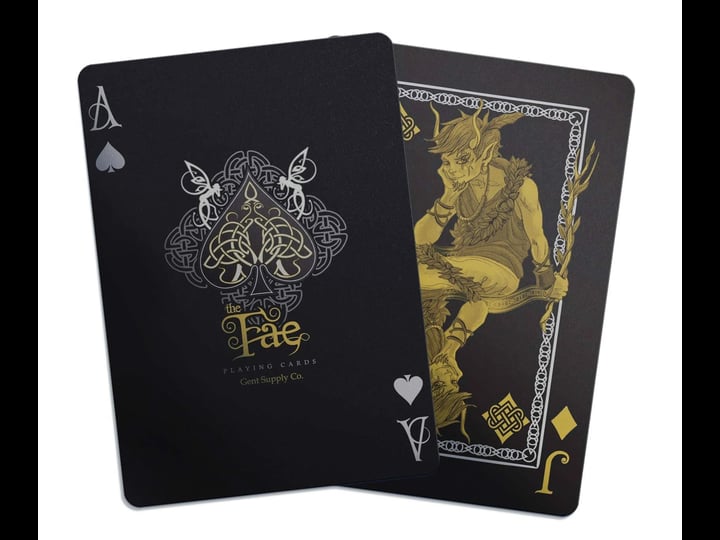 creatures-of-the-fae-playing-cards-by-gent-supply-black-gold-silver-edition-1