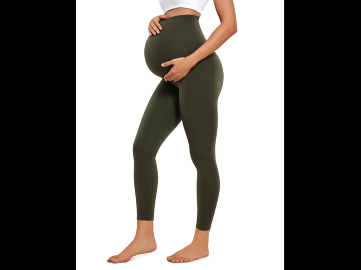 crz-yoga-womens-maternity-leggings-super-high-rise-butterluxe-25-olive-green-xs-1