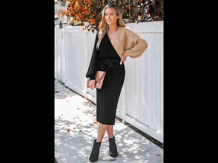 cupshe-belted-ribbed-two-tone-sweater-dress-blackl-1