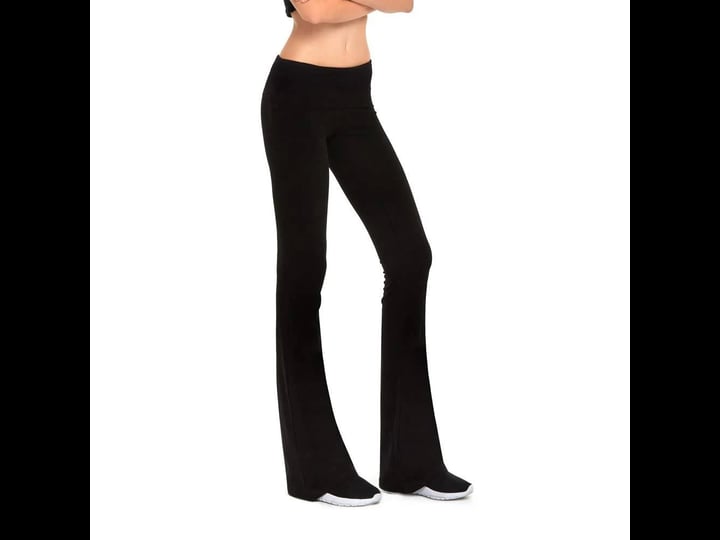 dailywear-womens-stretchy-cotton-blend-yoga-pants-leggings-various-styles-boot-cut-black-large-women-1