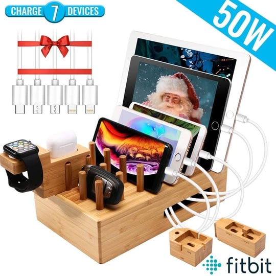 darfoo-bamboo-charging-station-with-7-usb-ports-6-mixed-cables-watch-earbuds-stand-electronic-organi-1