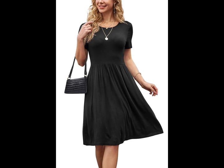 db-moon-women-casual-short-sleeve-dresses-empire-waist-knee-length-dress-with-pockets-black-2xl-1