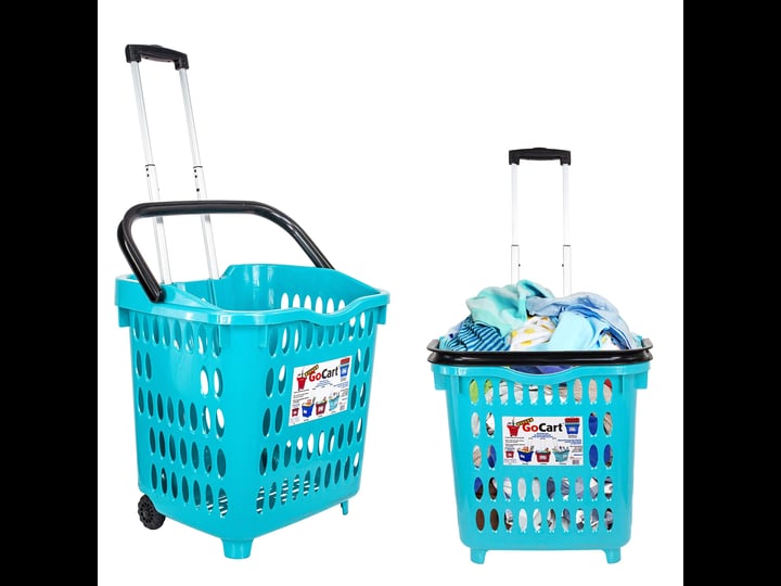 dbest-products-bigger-gocart-grocery-cart-rolling-shopping-laundry-basket-on-wheels-hamper-with-tele-1
