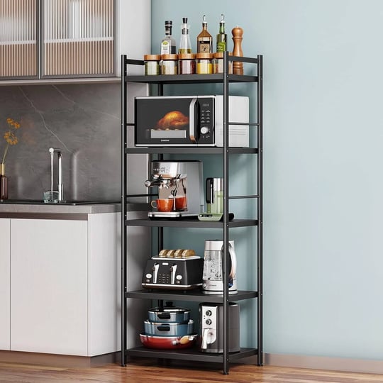 denkee-5-tier-kitchen-bakers-rack-free-standing-bakers-rack-for-kitchens-storage-with-rolling-wheels-1