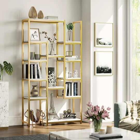 dextrus-6-tier-gold-bookshelf-71-tall-modern-free-standing-bookshelf-with-12-shelf-bookcase-faux-mar-1