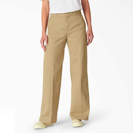 dickies-womens-regular-fit-wide-leg-work-pants-stonewashed-khaki-size-16-fp901-1