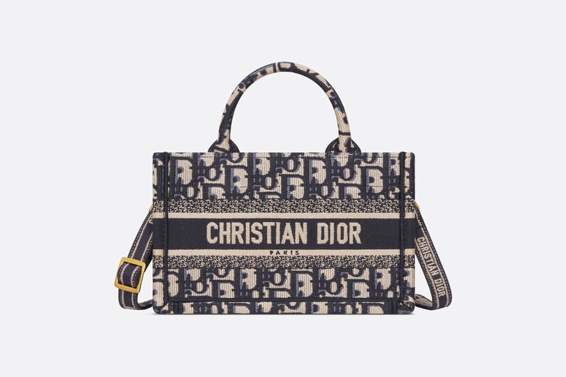 dior-womens-mini-dior-book-tote-with-strap-ecru-and-blue-one-size-1