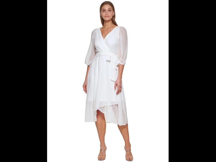 dkny-petite-swiss-dot-faux-wrap-dress-ivory-size-8p-1