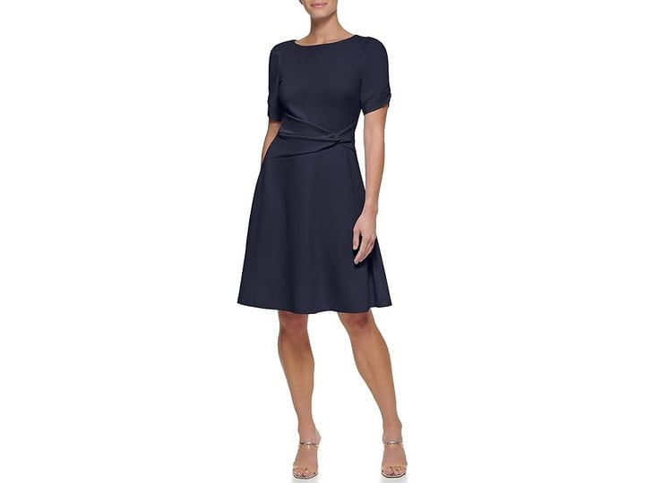 dkny-womens-sequin-balloon-sleeve-wrap-dress-navy-size-15