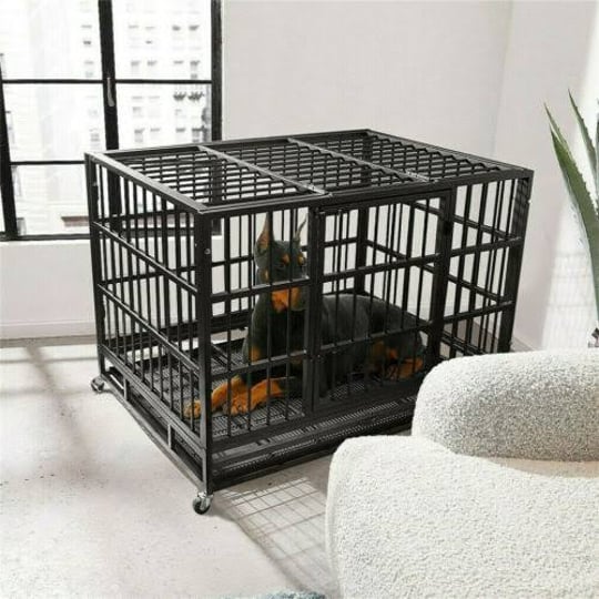 dog-crate-dog-kennel-cage-42-portable-foldable-indoor-outdoor-large-double-door-wire-metal-puppy-cat-1