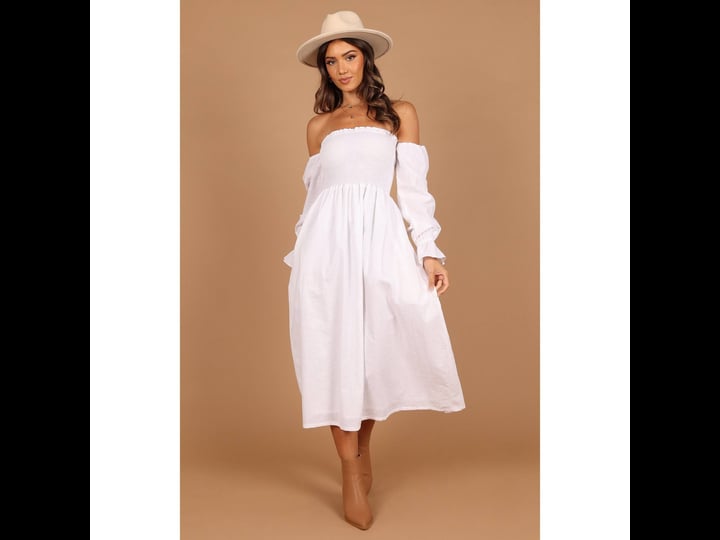 domenica-shirred-long-sleeve-midi-dress-white-xl-1