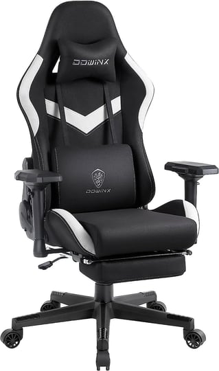dowinx-gaming-chair-breathable-fabric-office-chair-with-footrest-black-1