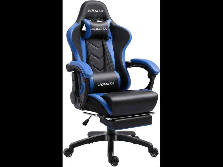 dowinx-gaming-chair-ergonomic-computer-chair-racing-leather-with-footrest-massage-blackblue-1