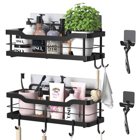 dracelo-12-6-in-w-x-3-43-in-d-x-4-33-in-h-black-shower-caddy-bathroom-shelf-2-pack-wall-mounted-stor-1