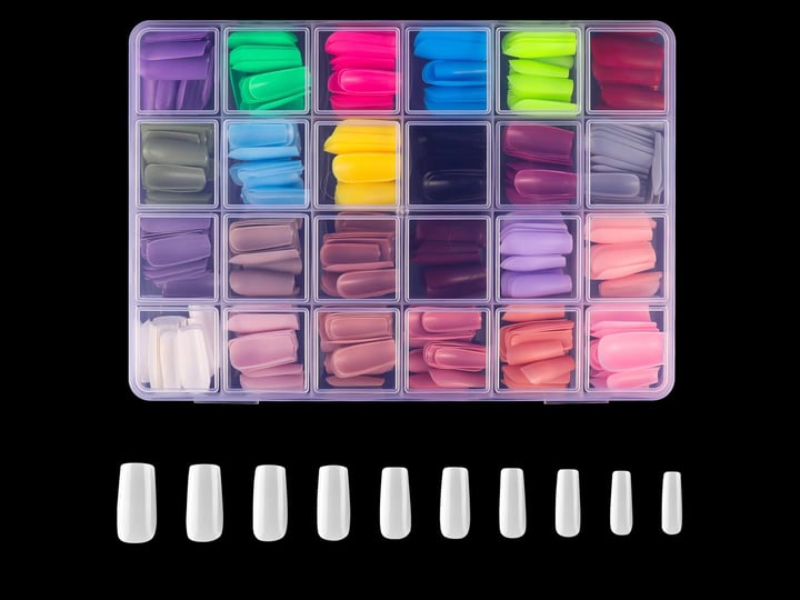 dragonflydreams-576pcs-square-press-on-nails-press-on-nails-short-full-cover-nail-colorful-solid-fal-1