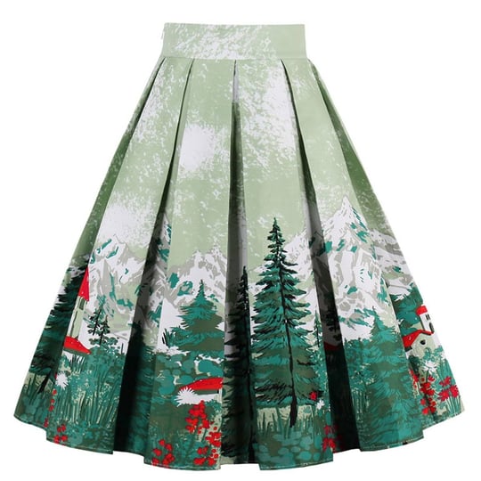 dressever-womens-vintage-a-line-printed-pleated-flared-midi-skirts-christmas-trees-small-womens-1