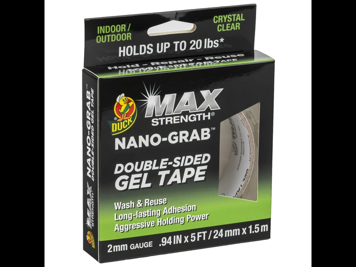 duck-max-strength-nano-grab-double-sided-gel-tape-0-94-x-5-ft-clear-1