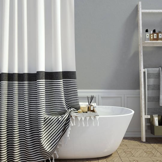 dynamene-modern-farmhouse-fabric-shower-curtain-boho-black-and-white-striped-cotton-cloth-bathroom-s-1