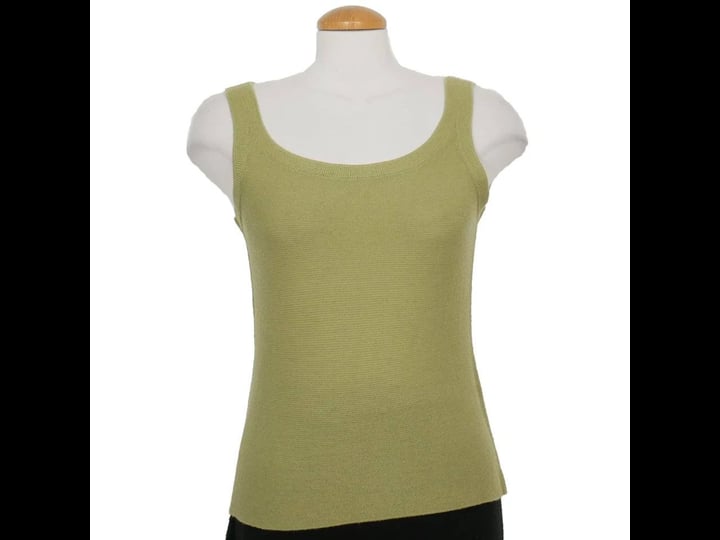 eileen-fisher-moss-green-merino-wool-links-cami-tank-top-m-1