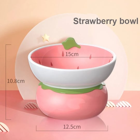 elevated-cat-food-bowls-fruit-shape-groomy-strawberry-1