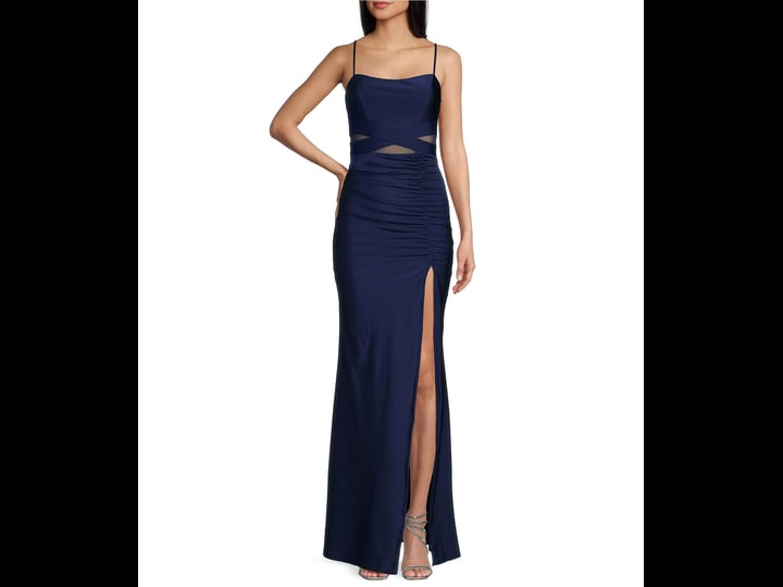 emerald-sundae-juniors-mesh-panel-side-slit-gown-created-for-macys-navy-size-xs-1