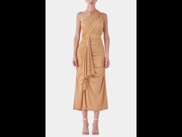 endless-rose-womens-one-shoulder-midi-dress-tan-1