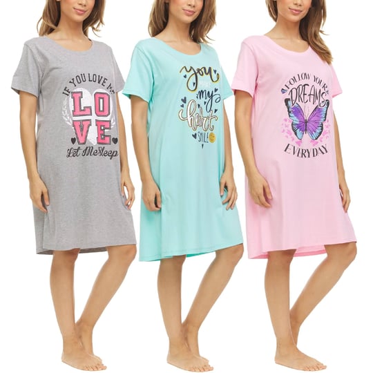 essential-elements-3-pack-womens-100-cotton-sleep-shirt-soft-printed-sleep-dress-nightgown-sleepwear-1