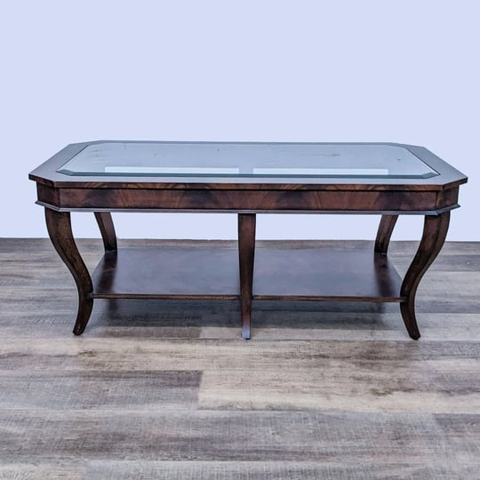 ethan-allen-glass-top-coffee-table-with-shelf-1