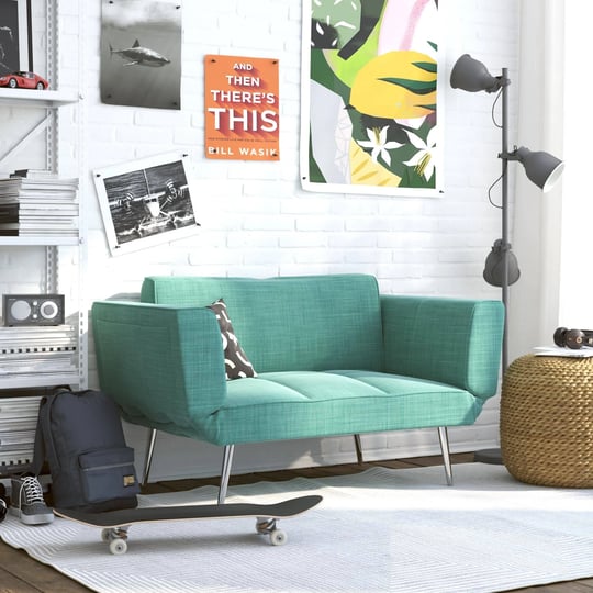 euro-teal-futon-with-magazine-storage-1