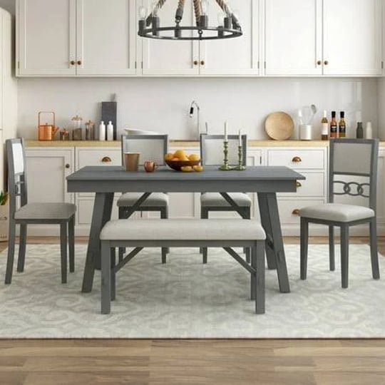 euroco-farmhouse-solid-wood-6-piece-dining-table-set-rectangular-kitchen-table-set-with-upholstered--1