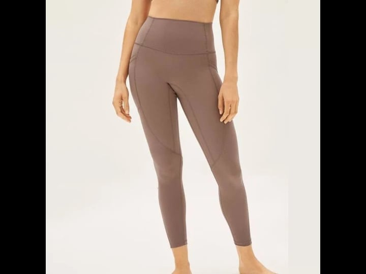 everlane-pants-jumpsuits-everlane-tan-taupe-high-rise-perform-pocket-leggings-tights-7-8-length-colo-1