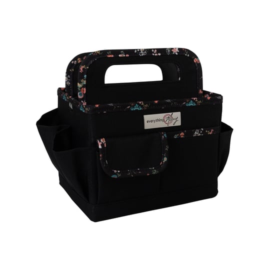 everything-mary-9-floral-on-black-collapsible-craft-caddy-craft-storage-storage-organization-joann-f-1