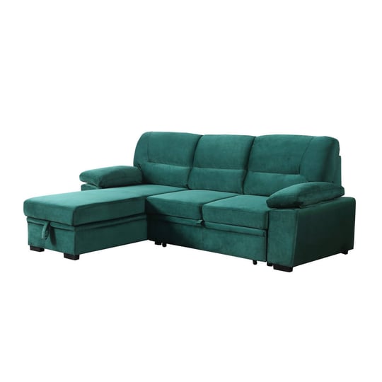 exie-98-inch-2-piece-sectional-sofa-pull-out-bed-storage-green-velvet-1