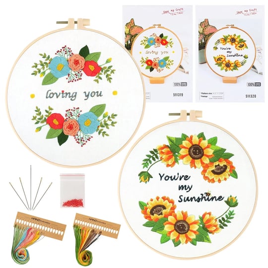 fanquer-embroidery-kit-for-adults-2-pack-cross-stitch-kits-with-pattern-beginners-hoops-needles-colo-1